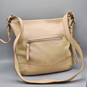 Coach 2004 Soho Bone Pebbled Leather Crossbody Bag Silver Hardware Style 1427